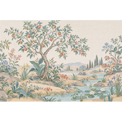 Chinoiserie Garden Landscape Wallpaper Vintage Botanical Wall Mural