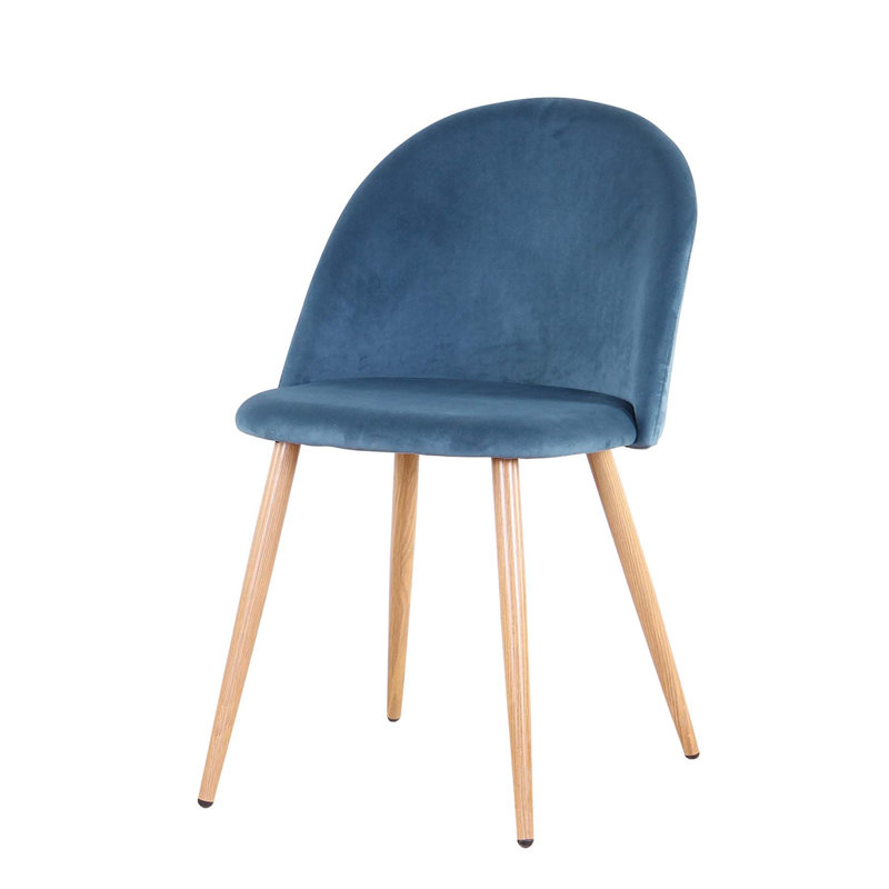 Mcburney 43 cm H Velvet Side Chair, Blue