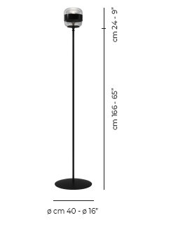 Futura Floor Lamp, Crystal Black