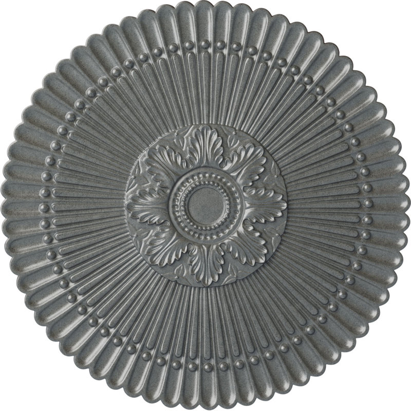 Endurathane Nexus Ceiling Medallion, 30"OD x 1 1/4"P (Fits Canopies up to 2 3/4"), Hand-Painted Platinum Finish, Platinum