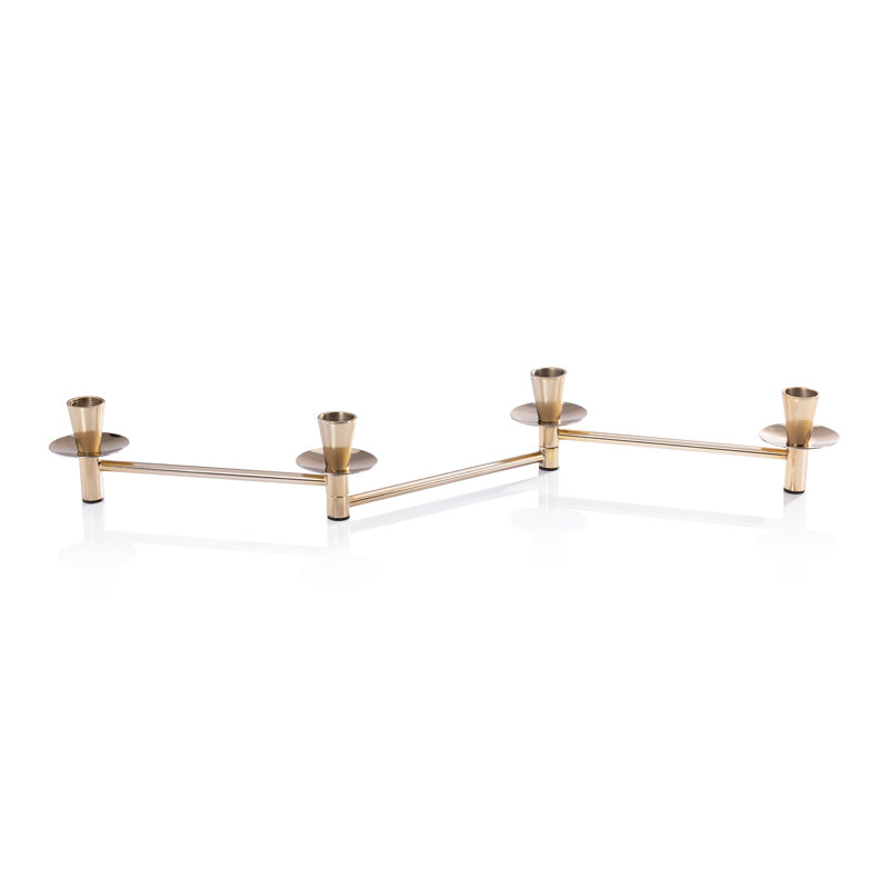 Méduse Expandable 4-Piece Taper Candle Holder Set, Gold