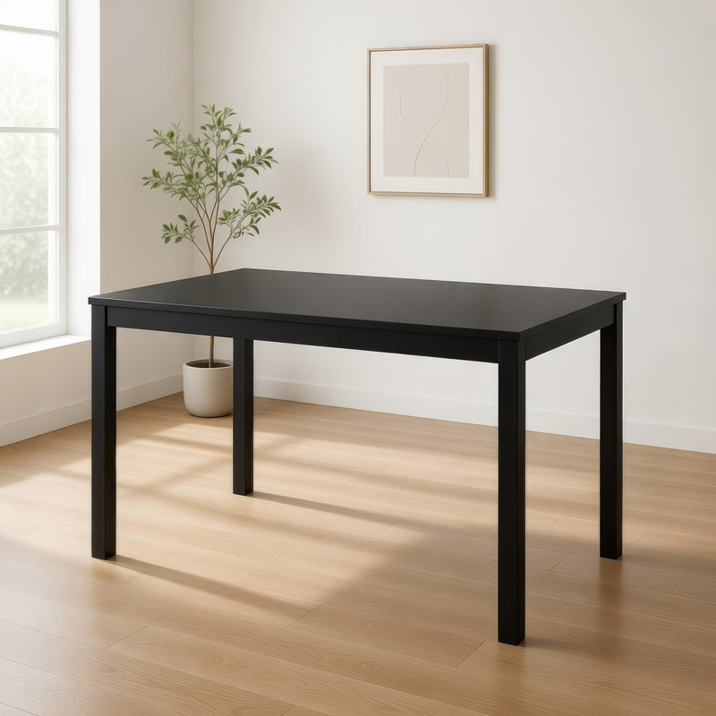 Table de salle à manger Frey, plateau rectangulaire de 47 pouces, bois noir scandinave