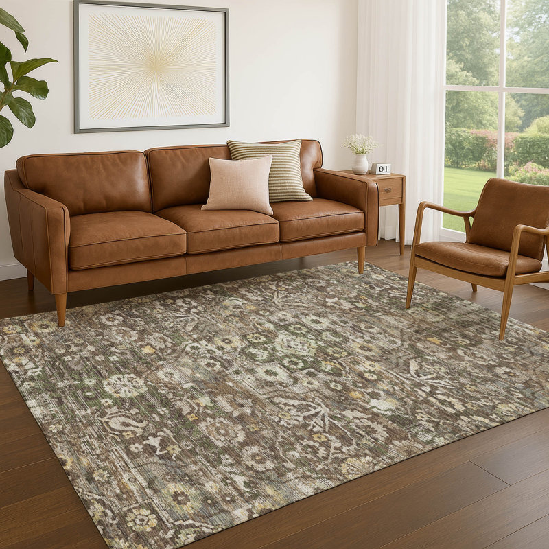 Tapis lavable à la machine intérieur / extérieur ACN2782 Global Chantille, Chocolat, 9 pi x 12 pi