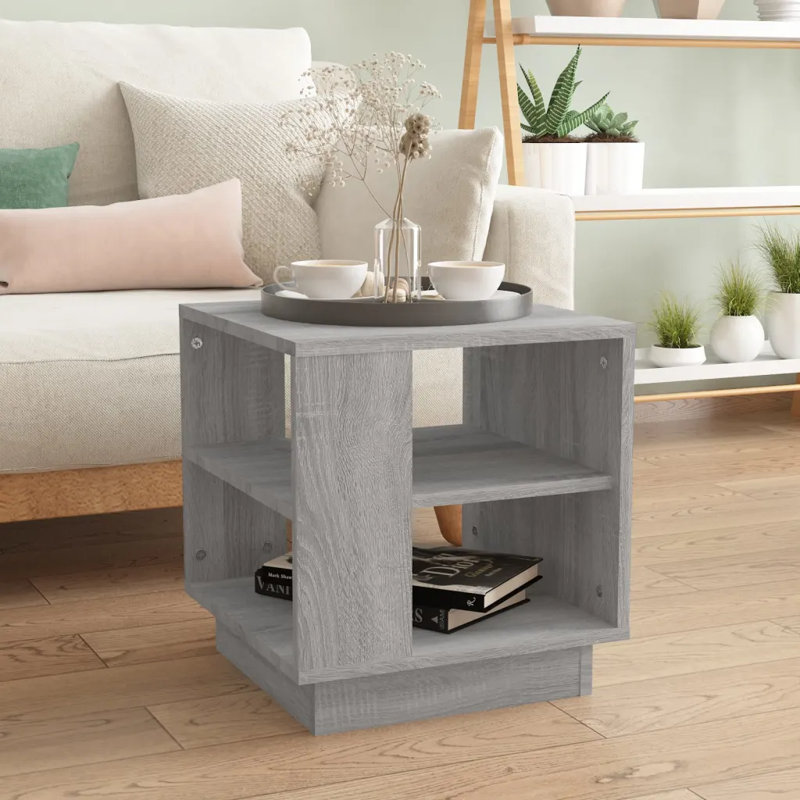 Iremsu Solid Coffee Table with Storage, Grey Sonoma