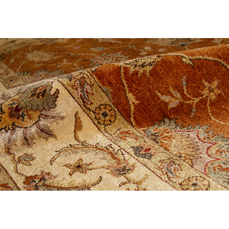 Tapis rouille et ivoire de haute qualité noué à la main