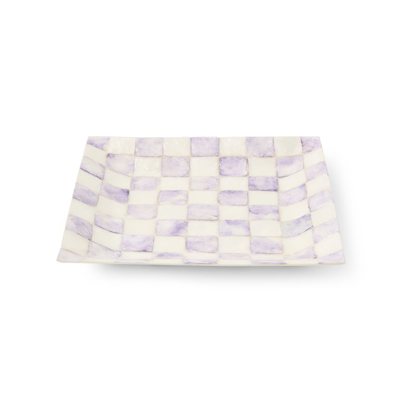 Violet Check Capiz Catchall Tray