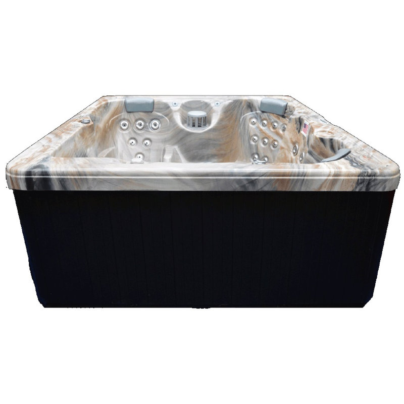 Tuscan Sun 5-Person Acrylic Square Hot Tub with 51 Jets