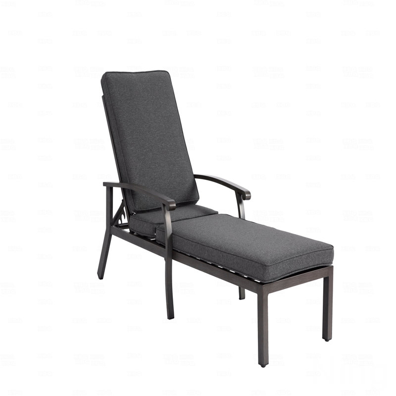 Chaise longue d'extérieur, fonte d'aluminium, Gris, Gris