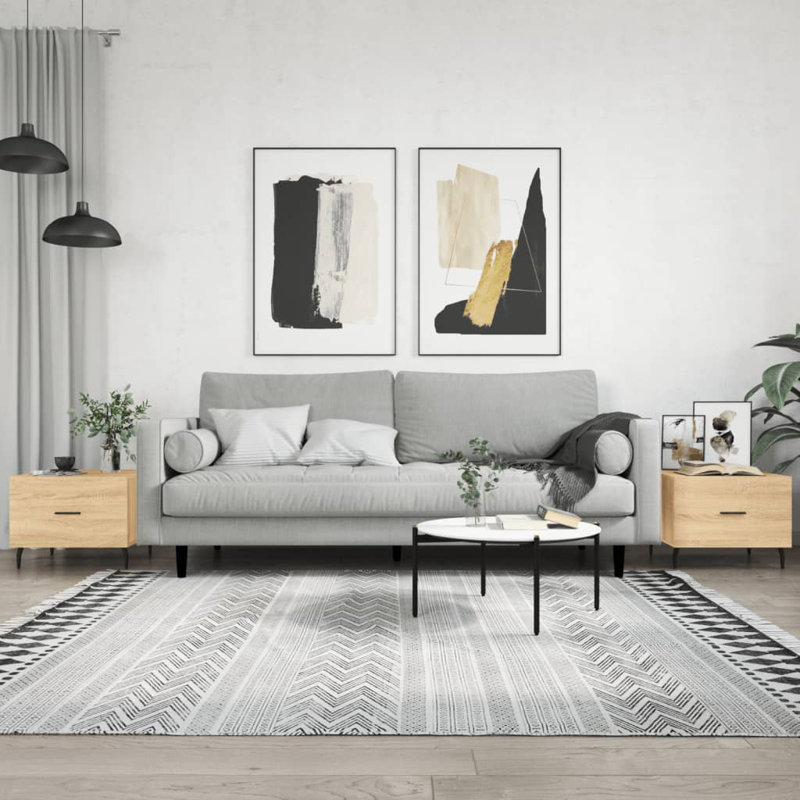 Four Leg Coffee Table with Storage, sonoma oak