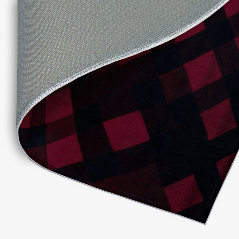 Tapis d'intérieur et d'extérieur à carreaux rouge, Rectangulaire 2 pi x 3 pi