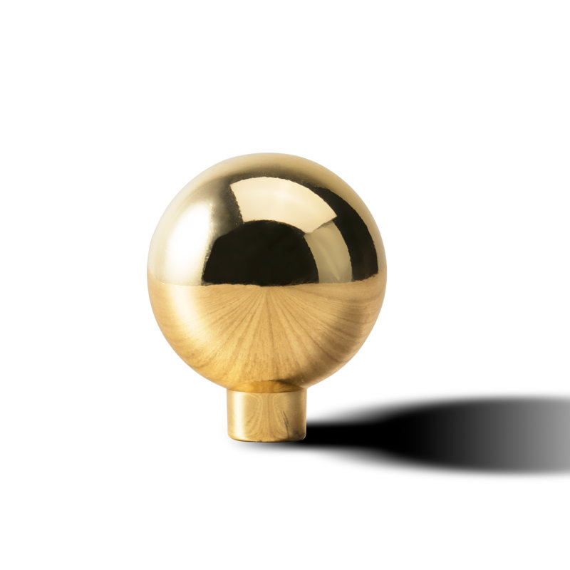 Bouton rond, Dorée poli, 0.9", 2