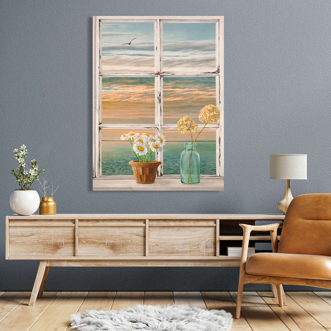 "Fenster mit Aussicht: Sonnenuntergang am Meer II" von Remy Dellal