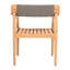 4 chaises de patio en bois à finition grise avec corde à l'épreuve des intempéries Conception confortable nécessitant peu d'entretien