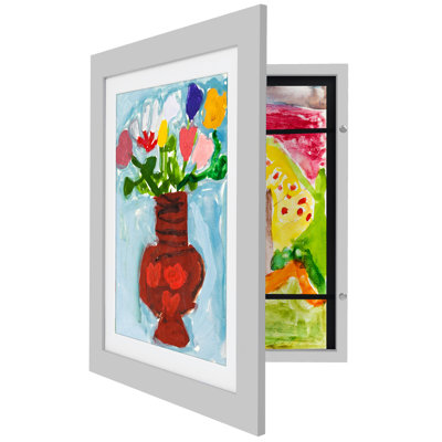 Mickaylah Frame for Kids Art 10x12.5 inches with 8.5x11 inches Mat - Wood with Glass