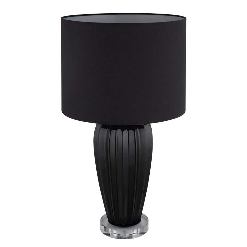 Nayelys Ceramic Table Lamp, Black, Black