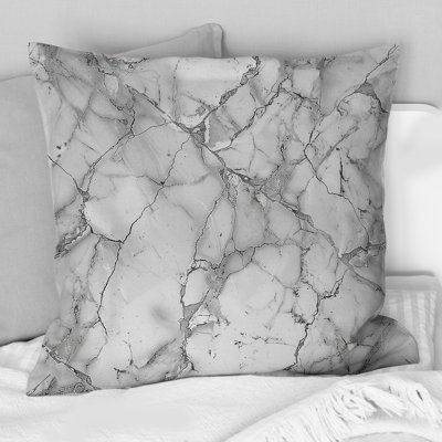 Grey Marble I - Traditional Throw Pillow