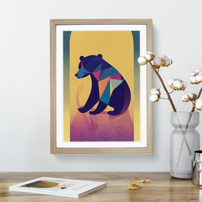 Resting Bear Abstract - Framed Print