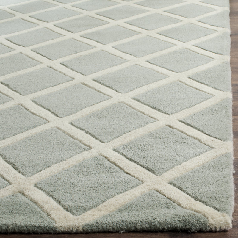Carver Geometric Wool Hand Woven Area Rug, Rectangle 152 x 244 cm