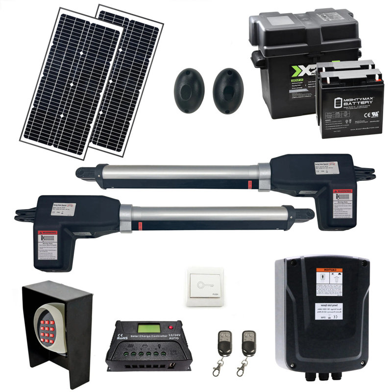 Dual Swing Gate Operator with Solar Kit and Battery Backup