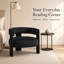 Ensemble de 2 fauteuils d'appoint modernes en velours, assise large de 67 cm, style club, avec structure en métal, noir