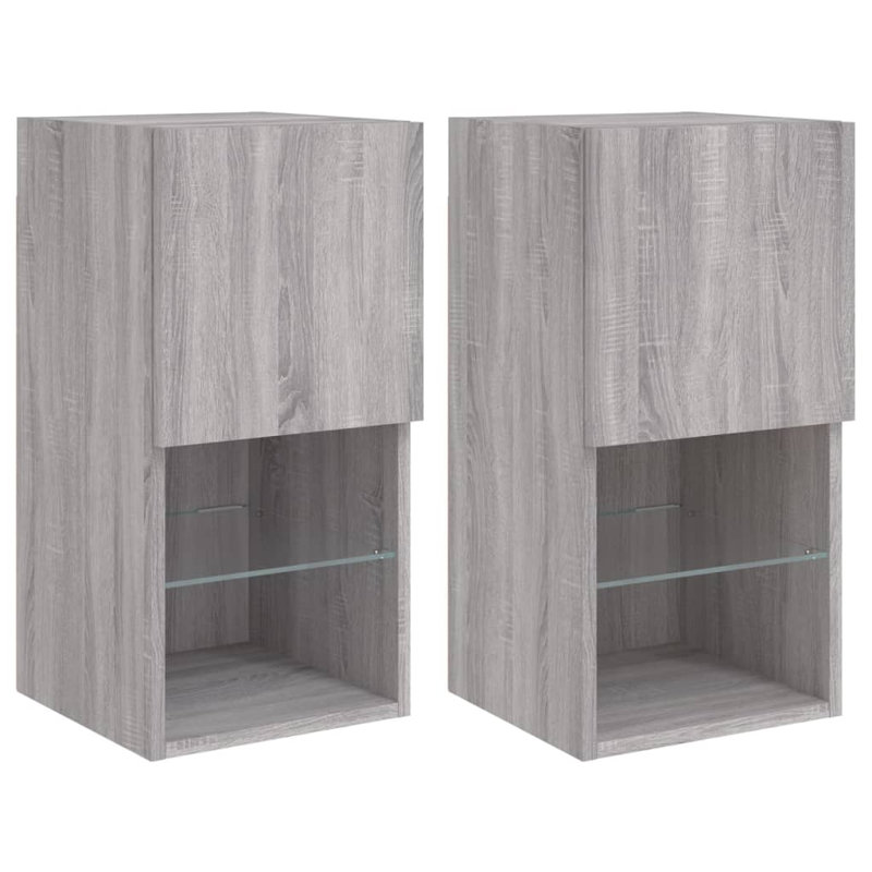 Bahattin Unfinished TV Stand for TVs up to 24", Grey Sonoma