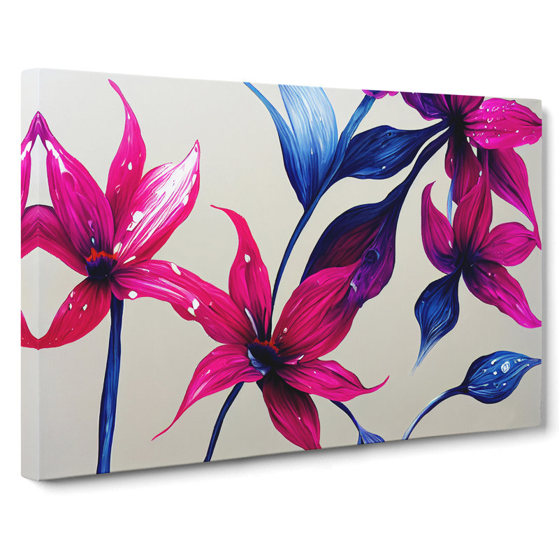 Painted Flowers Vol.1 Abstract - Wrapped Canvas, 50cm H x 76cm W x 3cm D