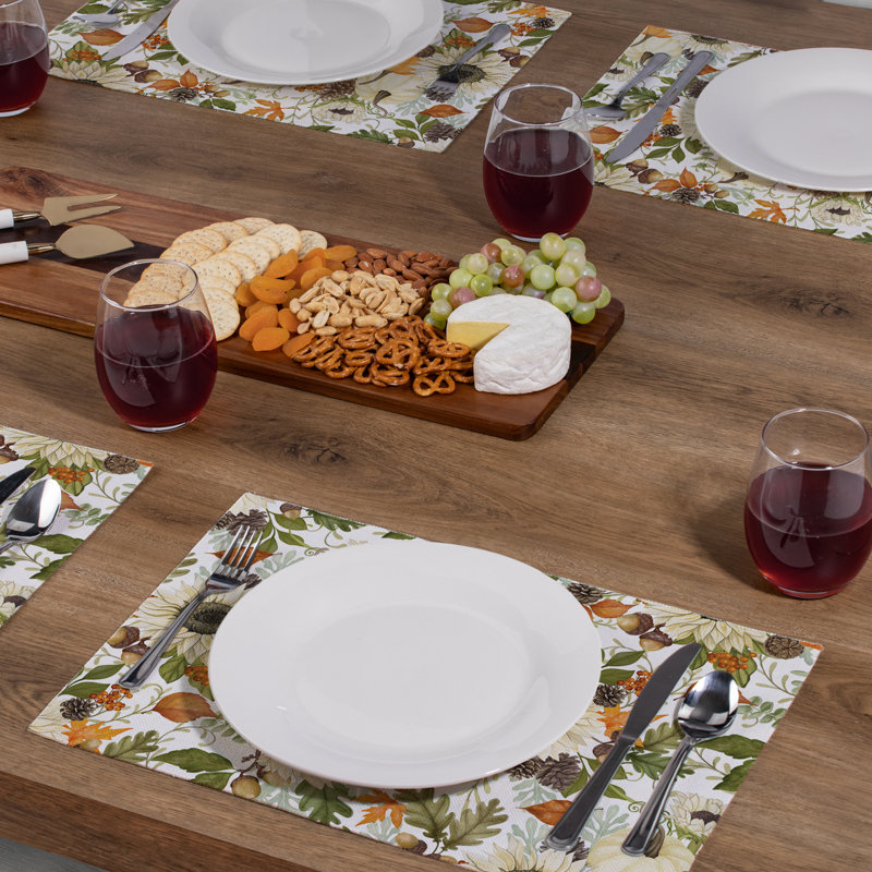 Ensemble de napperons rectangulaires en mélange de coton August Grove® Farmhouse Fall