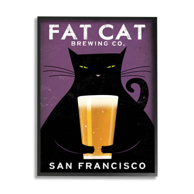 «Fat Cat Brewing», art mural texturé giclée rétro par Ryan Fowler