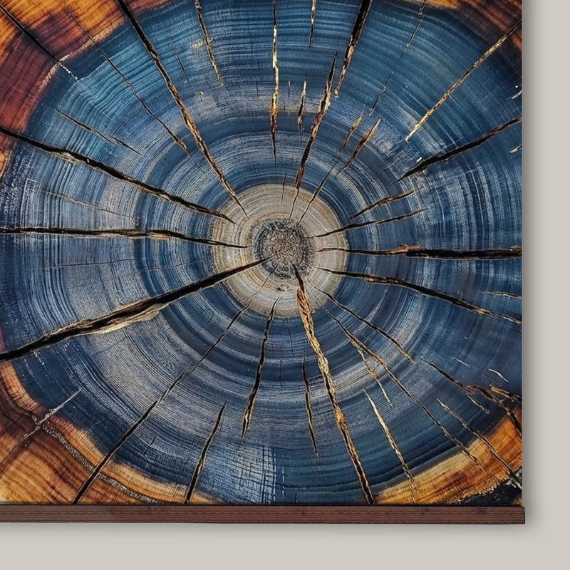 Extra Large Wood Grain Wall Art – Rustic Natural Tree Ring Abstract Canvas Wall Hanging, 45" H x 73" W 