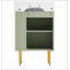 Meuble-lavabo vert 21,6 po, armoire combinée, meuble de rangement pour salle de bain, lavabo simple en céramique, rangement sur le côté droit