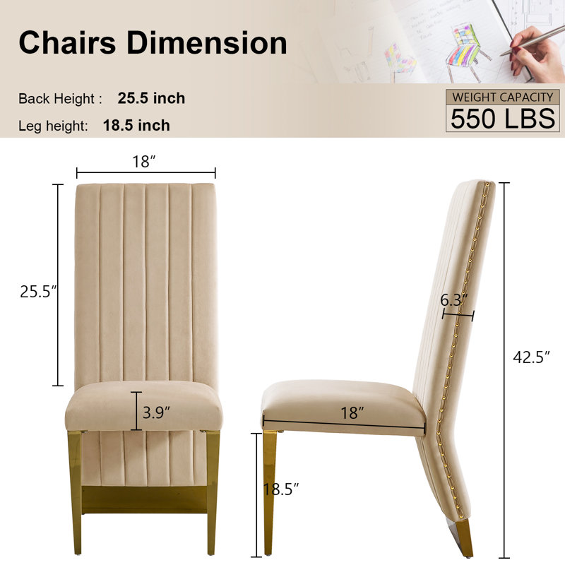 Mikler 18.5'' H Tufted Velvet Upholstered Parsons Chair