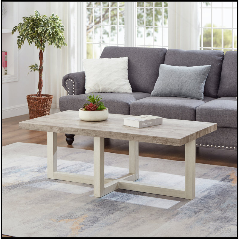 Table basse Luno, gris vieilli et beige, Multi