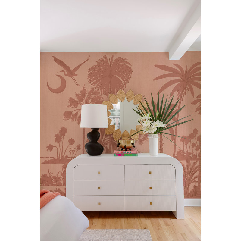 Charleston Marsh Breeze Mural by Megan Molten, Red/Orange, Paper