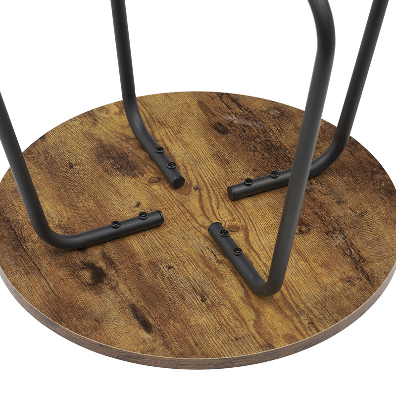 Ensemble de tables de bout Jasenski, Plateau brun antique / base noire