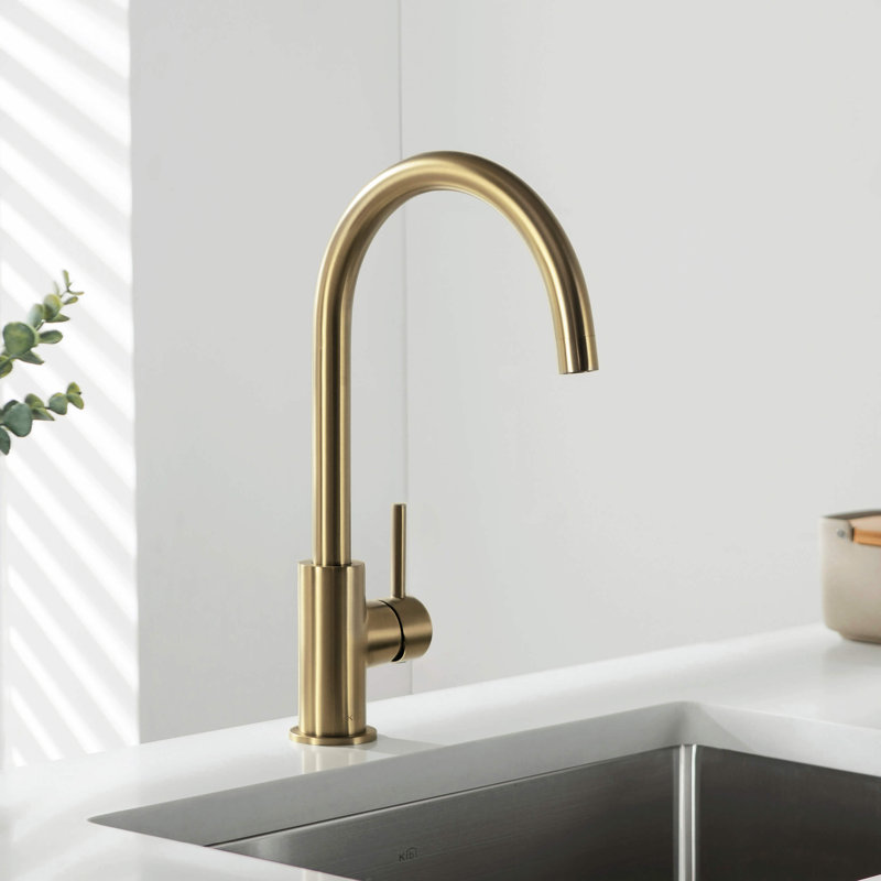 Lowa Kibi Bar Faucet With Accessories, Without Soap Dispenser, Brushed Brass