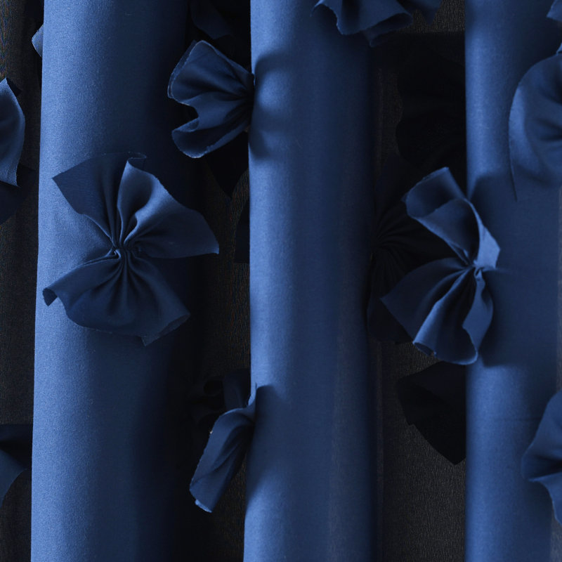 Semi Sheer Curtain Single Panel, Width 137 x Drop 213 cm, Navy