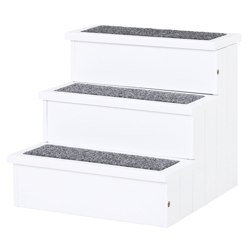 Rampe d'escalier blanche pour animaux 3 niveaux