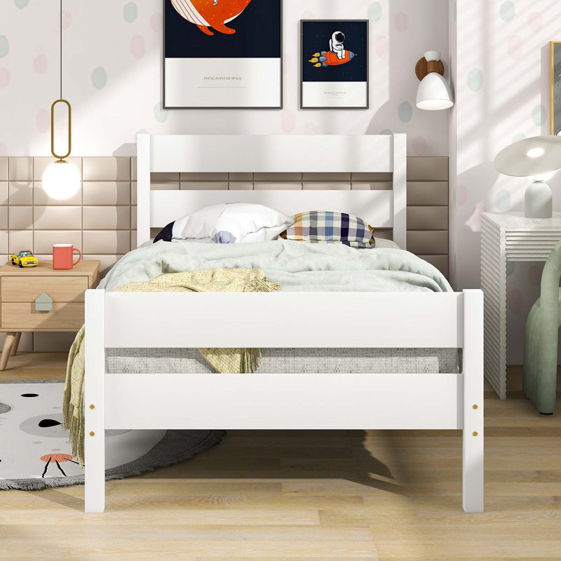 Coleman Bed With Headboard And Footboard, White, Twin