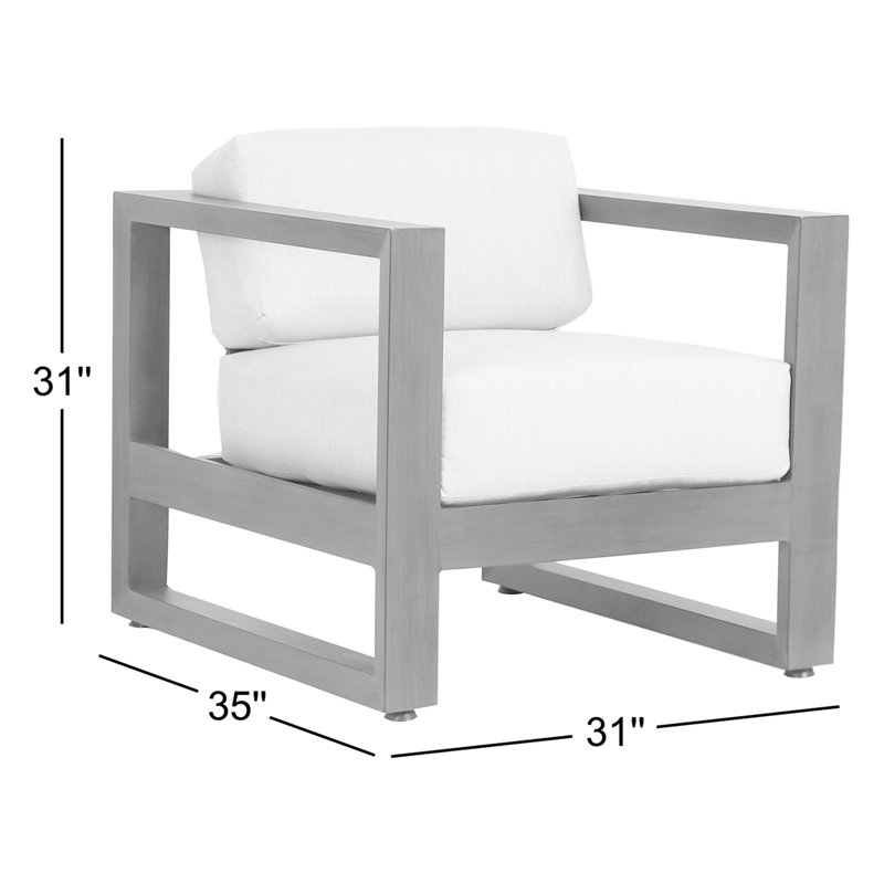 Redondo Outdoor Lounge Chair, Cast Silver Sunbrella®