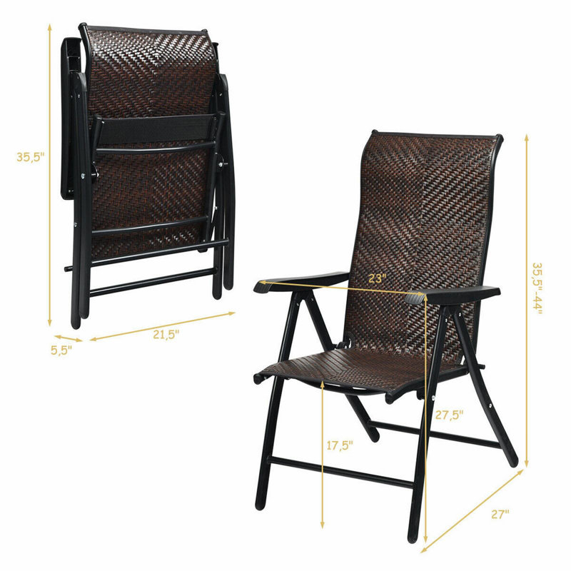 Chaise pliante en rotin Red Barrel Studio