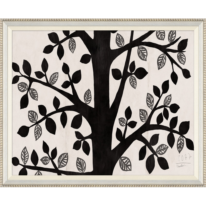 Black Tree Print by Paule Marrot, 18" H x 22" W x 1.25" D, White