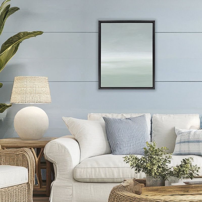 Cadre flottant neutre brume Hampton, design par Grace Popp, Cadre flottant noir de jais, H 21 po x l 17 po
