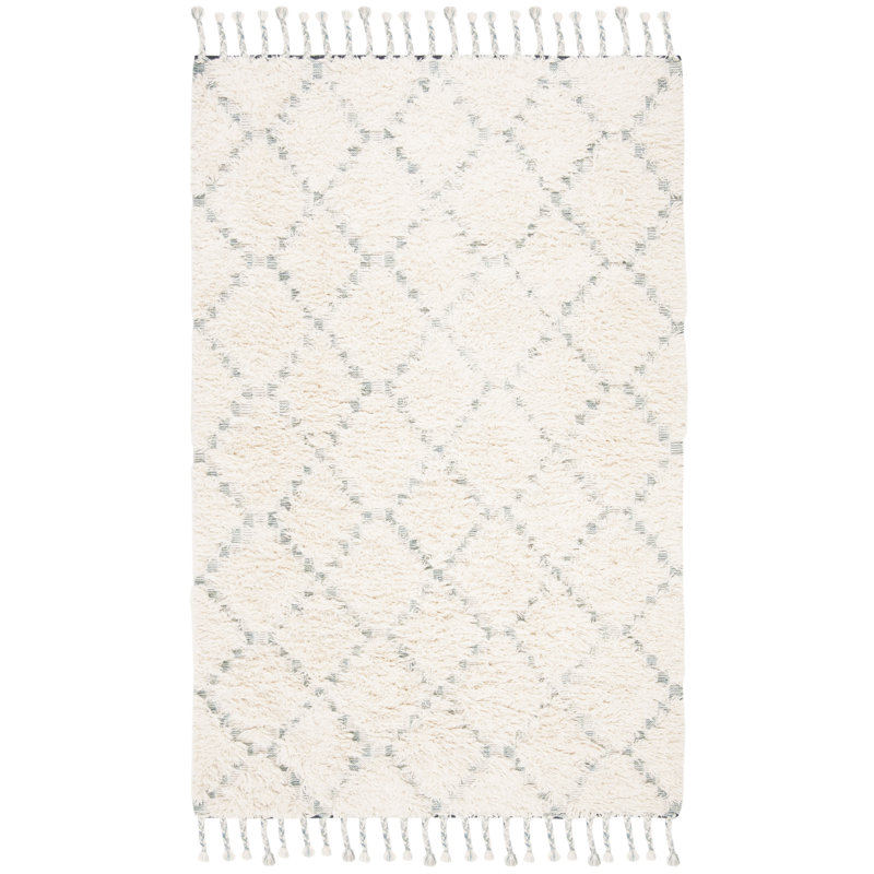 Jessop Geometric Wool Hand Woven Area Rug, Rectangle 160 x 229 cm