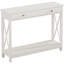 Console étroite avec tiroir et tablettes de rangement - blanc