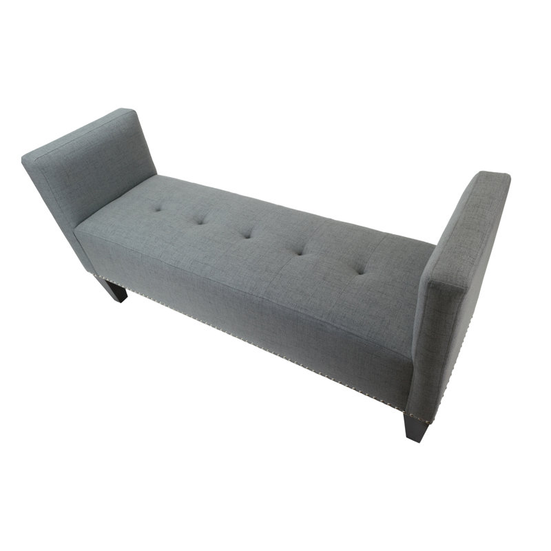 Hisle Polyester Blend Upholstered Bench, Metal