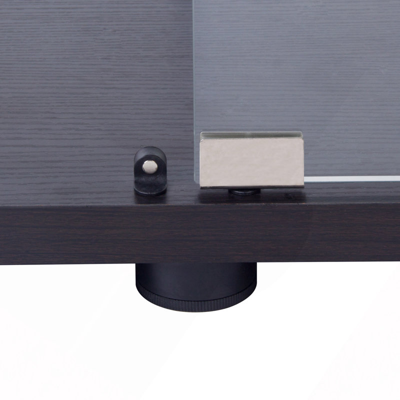 Vitrine lumineuse en verre à deux portes avec 4 tablettes, Black
