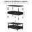 Coffee Table with Solid Wood Legs, Storage Drawers, and Open Shelf-523291142