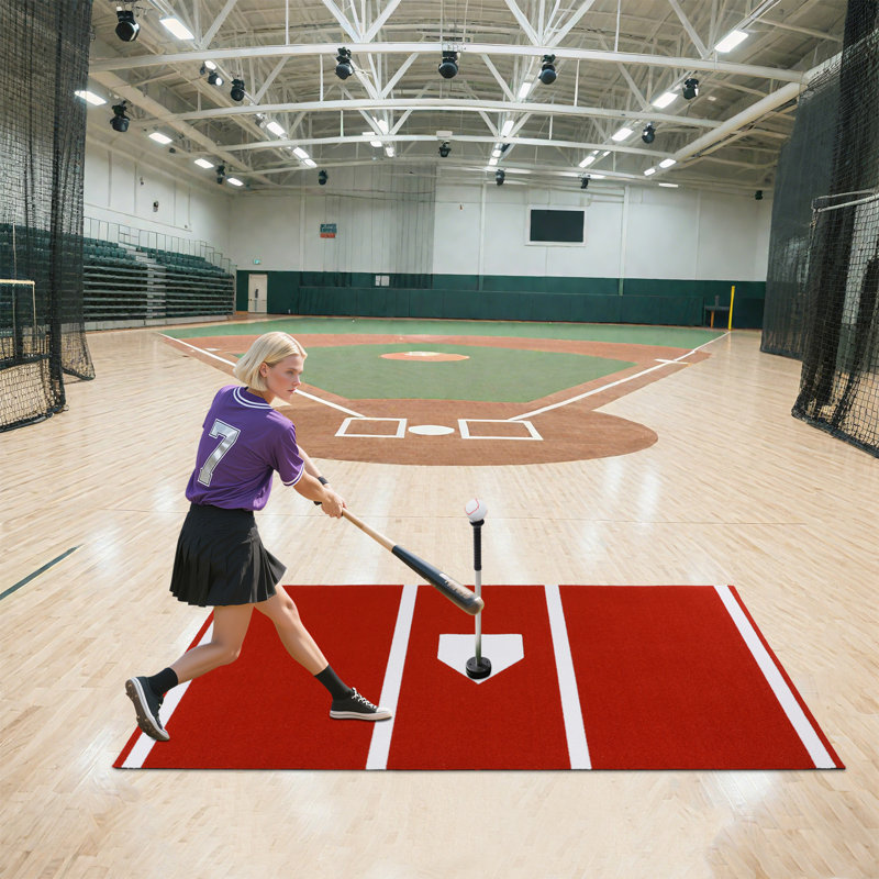 Baseball Softball Turf Training Mat, Red