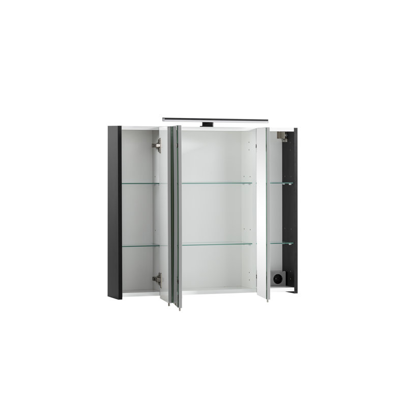 Adamantia 80mm W 74.4mm H Surface Frameless Medicine Cabinet Mirror 6