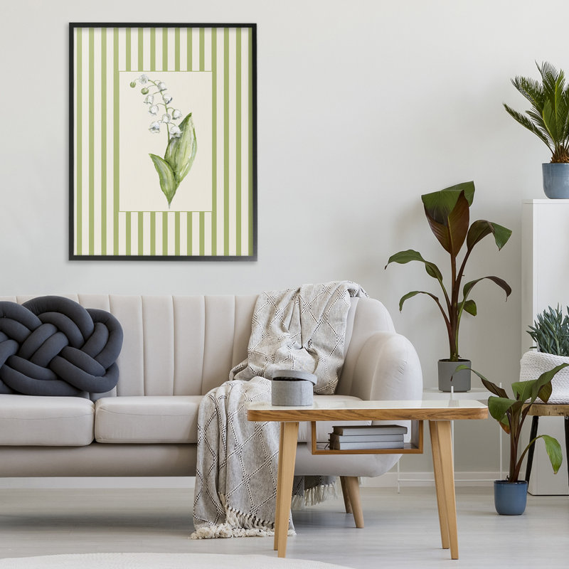 Giclée encadrée de lis de la vallée, design par Lisa Wehmeyer, Giclée encadrée noir minuit, H 30 po x l 24 po